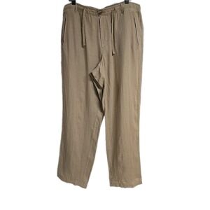 Club Room Linen Luxury 100% Linen Pants Trouser Dark Beige Men Size XL/ 40x31